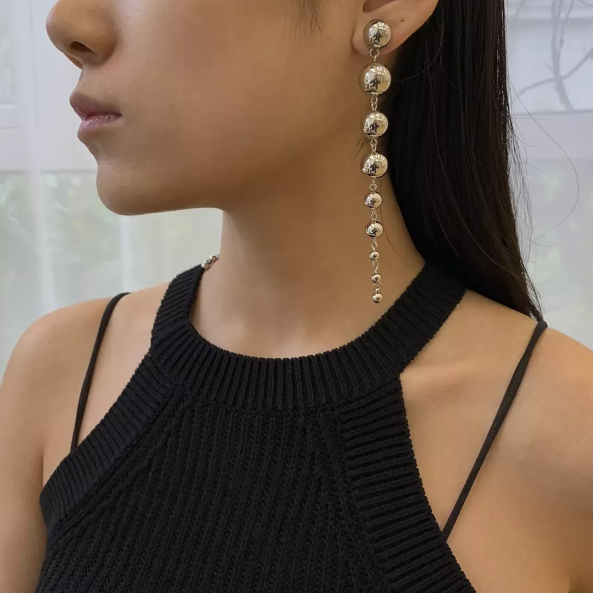 Cascading Gold Ball Drop Earrings