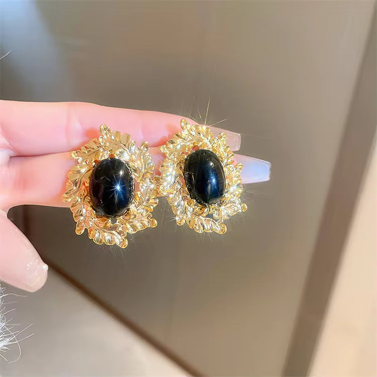 Midnight Baroque Statement Earrings