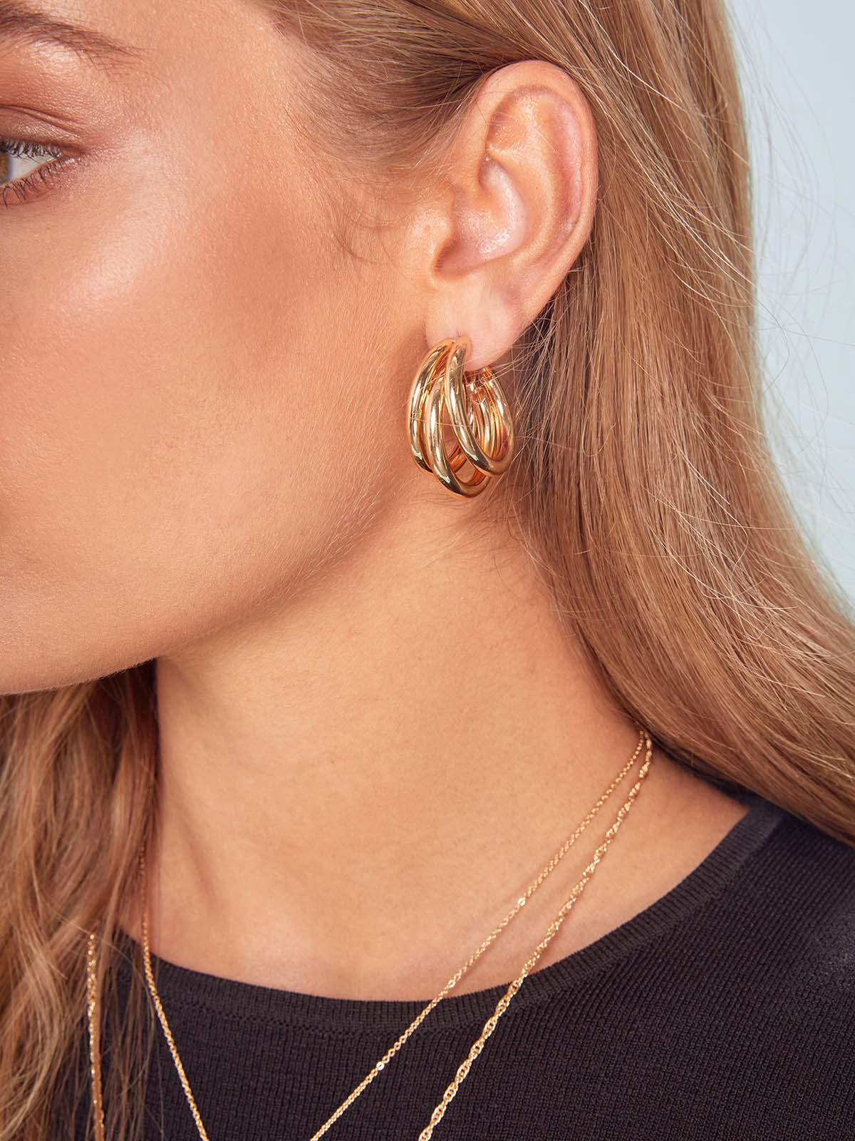 Aria Triple Hoop Earring