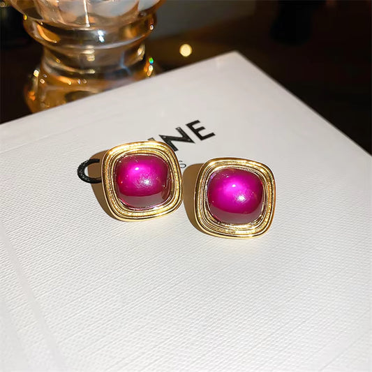 Riviera Fuchsia Studs
