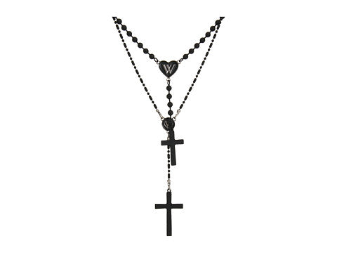 Wildfox black rosary necklace