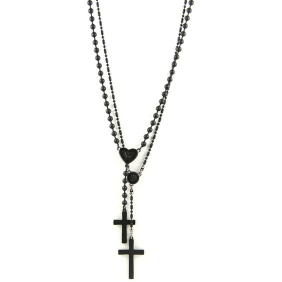 Wildfox black rosary necklace