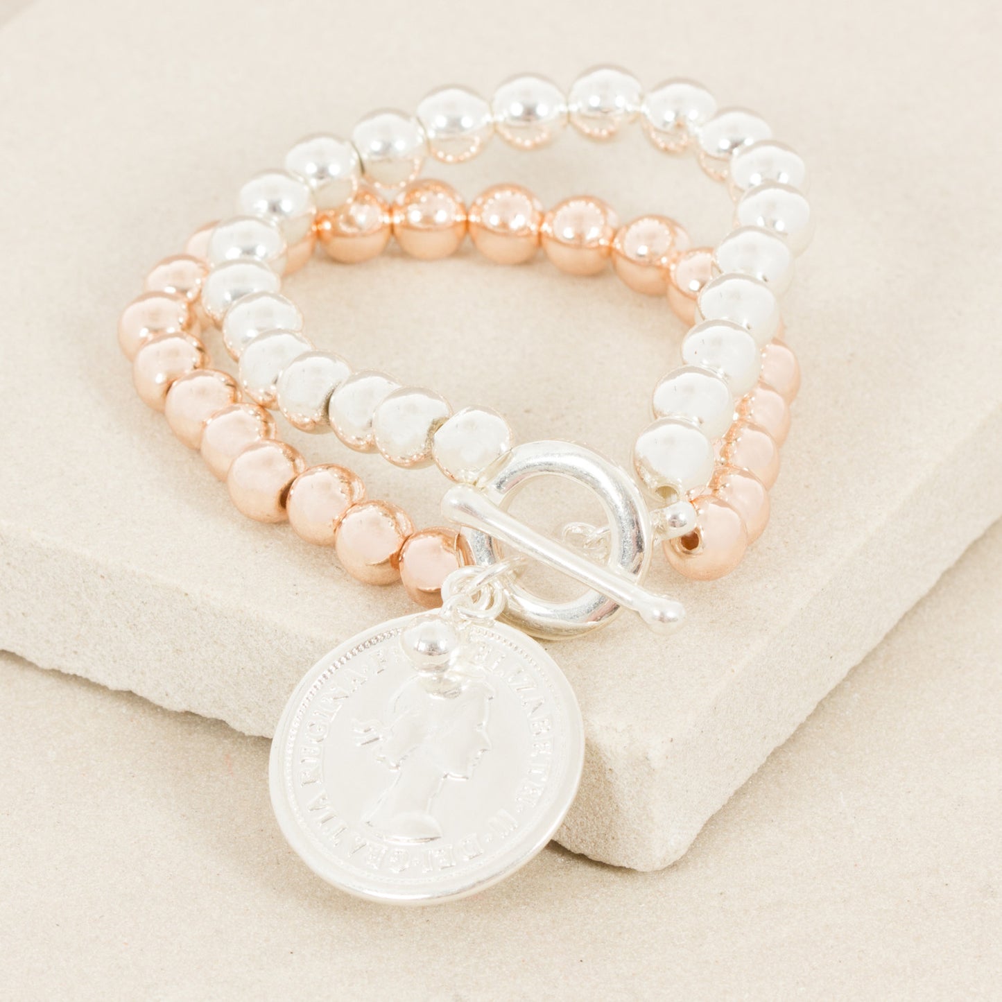 Double Strand Coin Bracelet