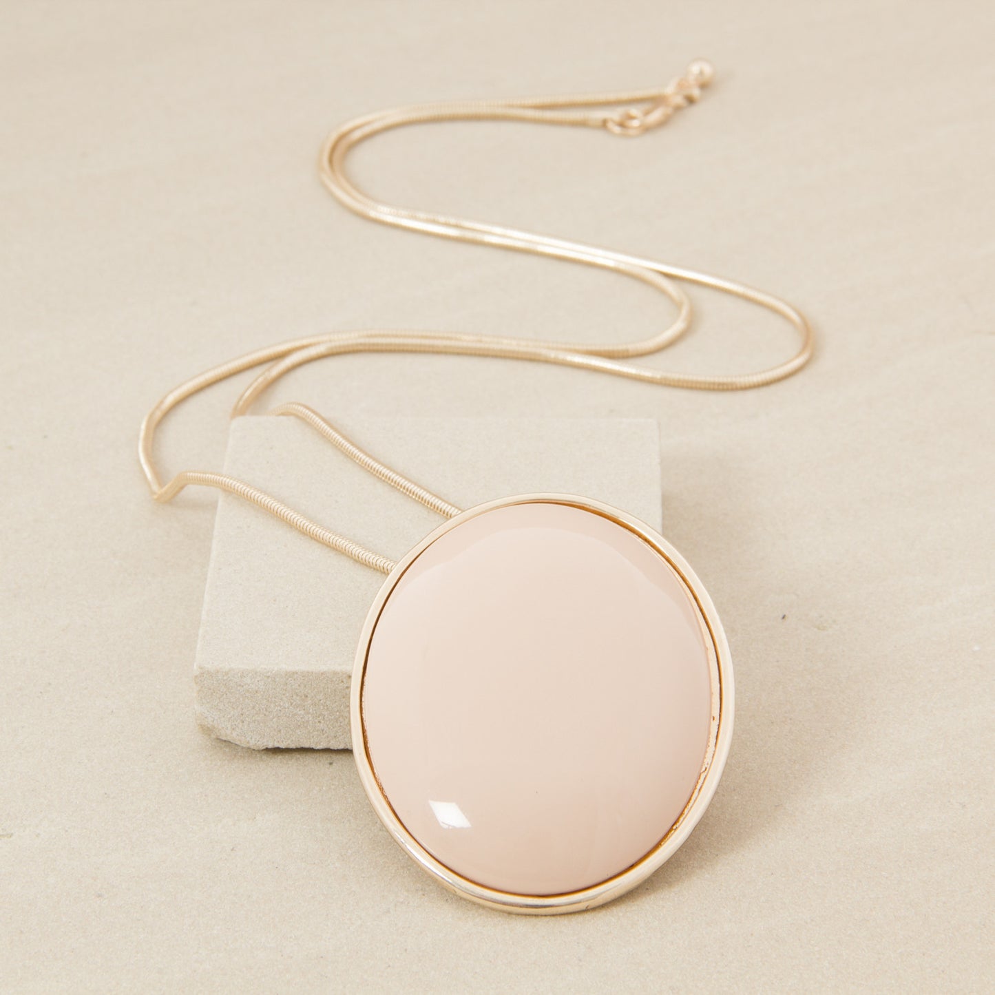 Resin Oval Long Necklace