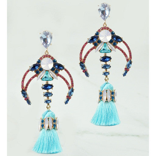Jewel/Tassel Statement Earring