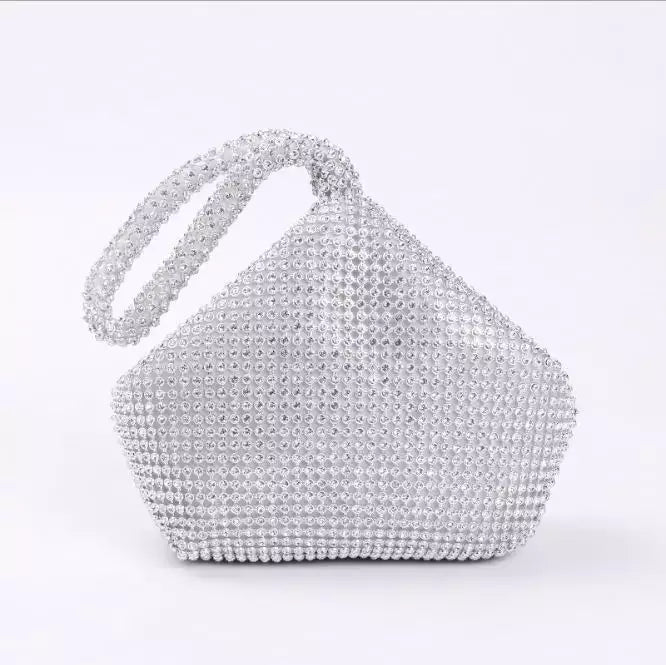 Crystal Silver Evening Bag