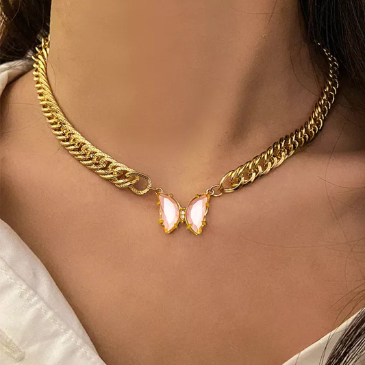 Pave Butterfly Necklace